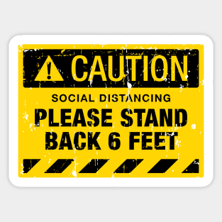 CAUTION Social Distancing Sign Sticker